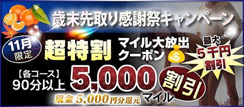 【11月限定】超特割★マイル大放出クーポン